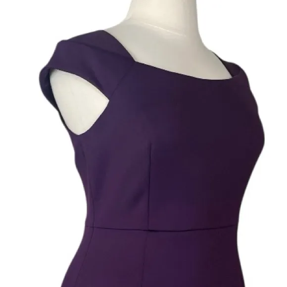 Calvin Klein Sheath Dress Cap Sleeve Square Neck Scuba Plum Women’s Plus Size 14 - Image 5