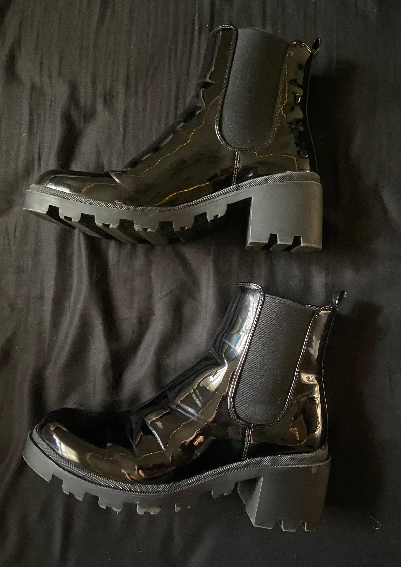 Black Heeled Boots Size 11 - Image 2