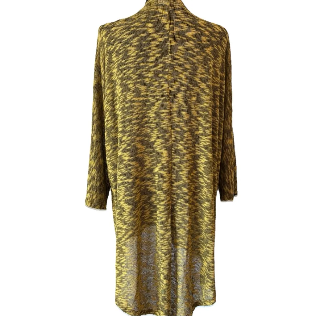 LuLaRoe Yellow Speckled Cardigan | Size Medium | Open Front Stretch Knit - Image 4