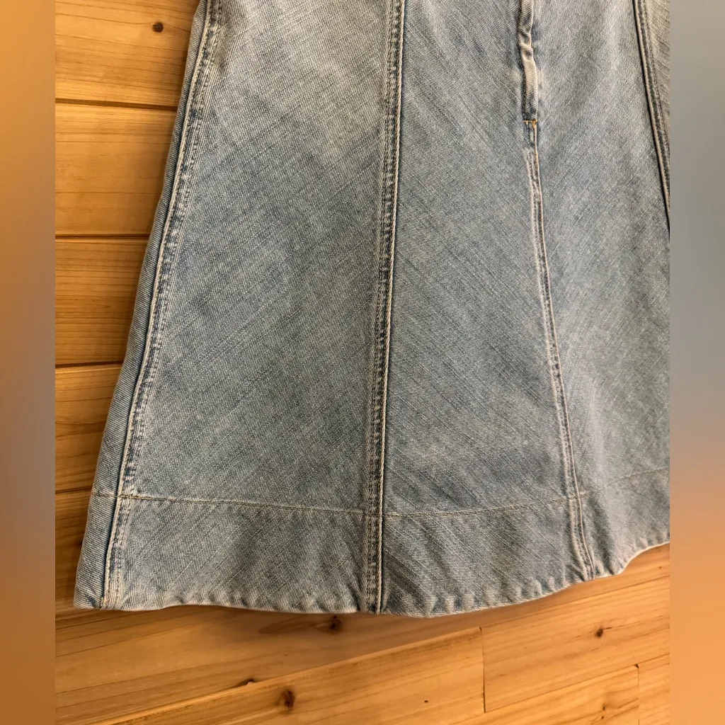 Y2K GAP Size Medium Light Blue Denim A Line Cotton Skater Skirt Western Summer - Image 2