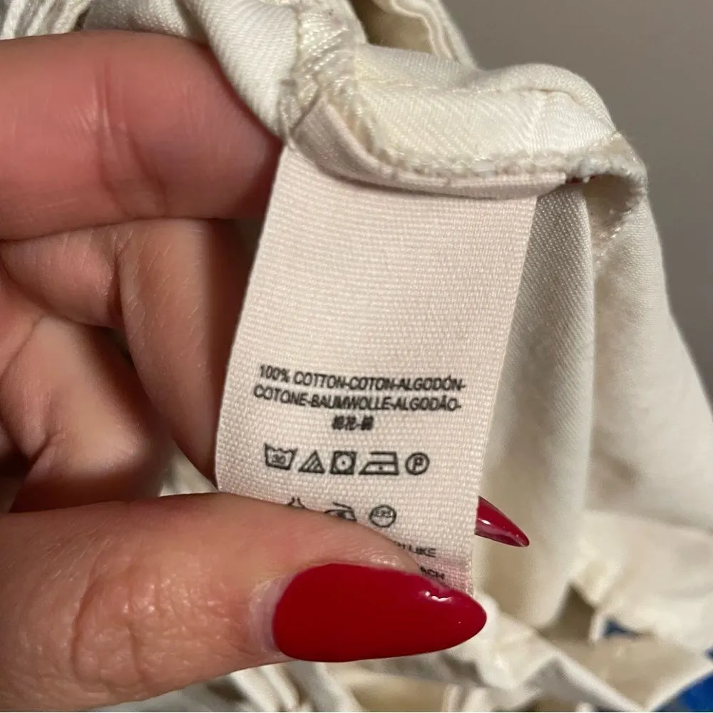 FREE PEOPLE High Waisted ‘90S Peg Paperbag Pants in Creme- Size 8 - Image 8