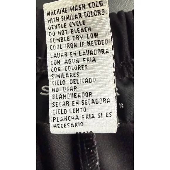 Sag‎ Harbor Women 20W Black Elastic Pleated Suede Dress Pants Preppy Academia - Image 4