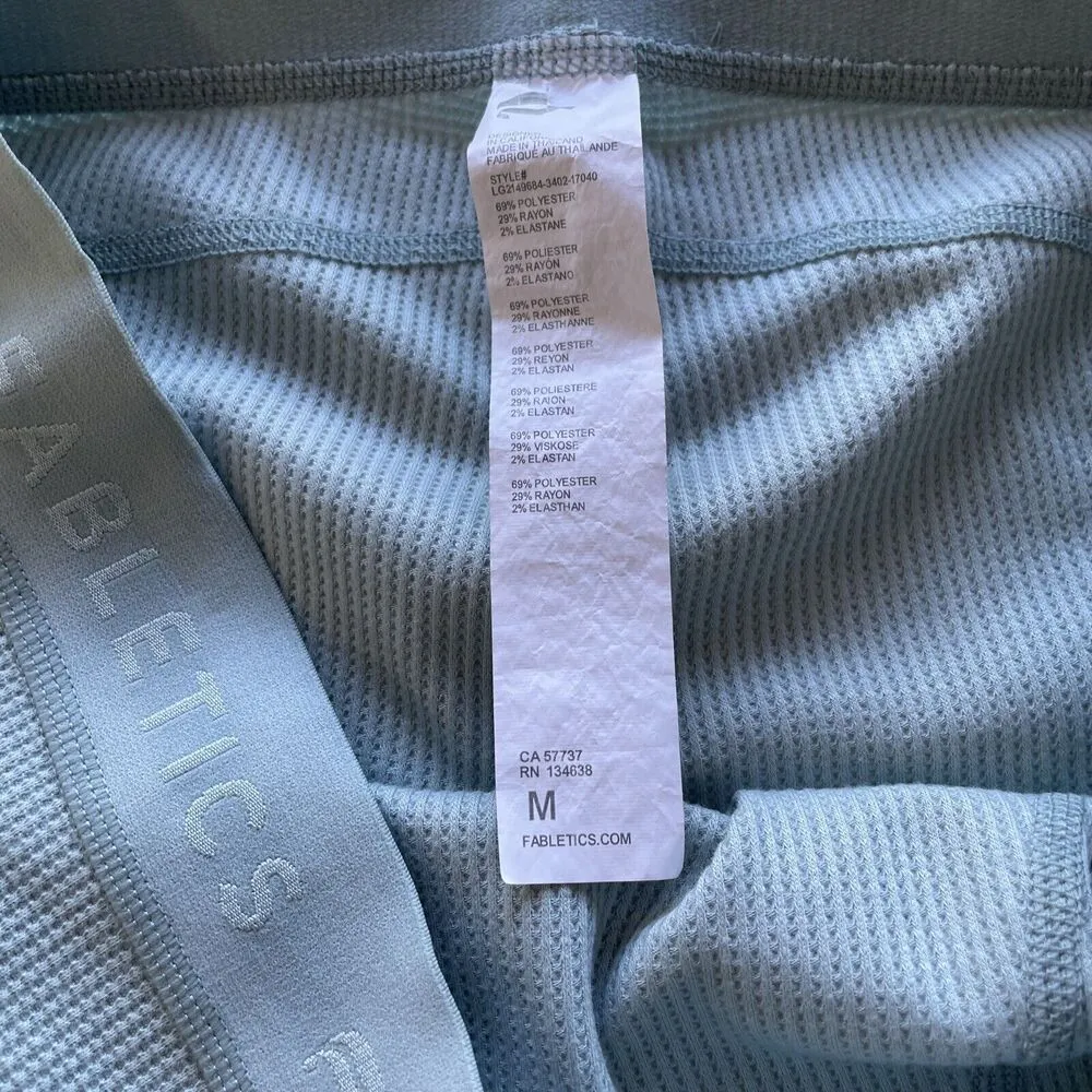 Fabletics Leggings Women's M Pull On Waffle Knit Mint Elastic Waist Athletic - Image 6