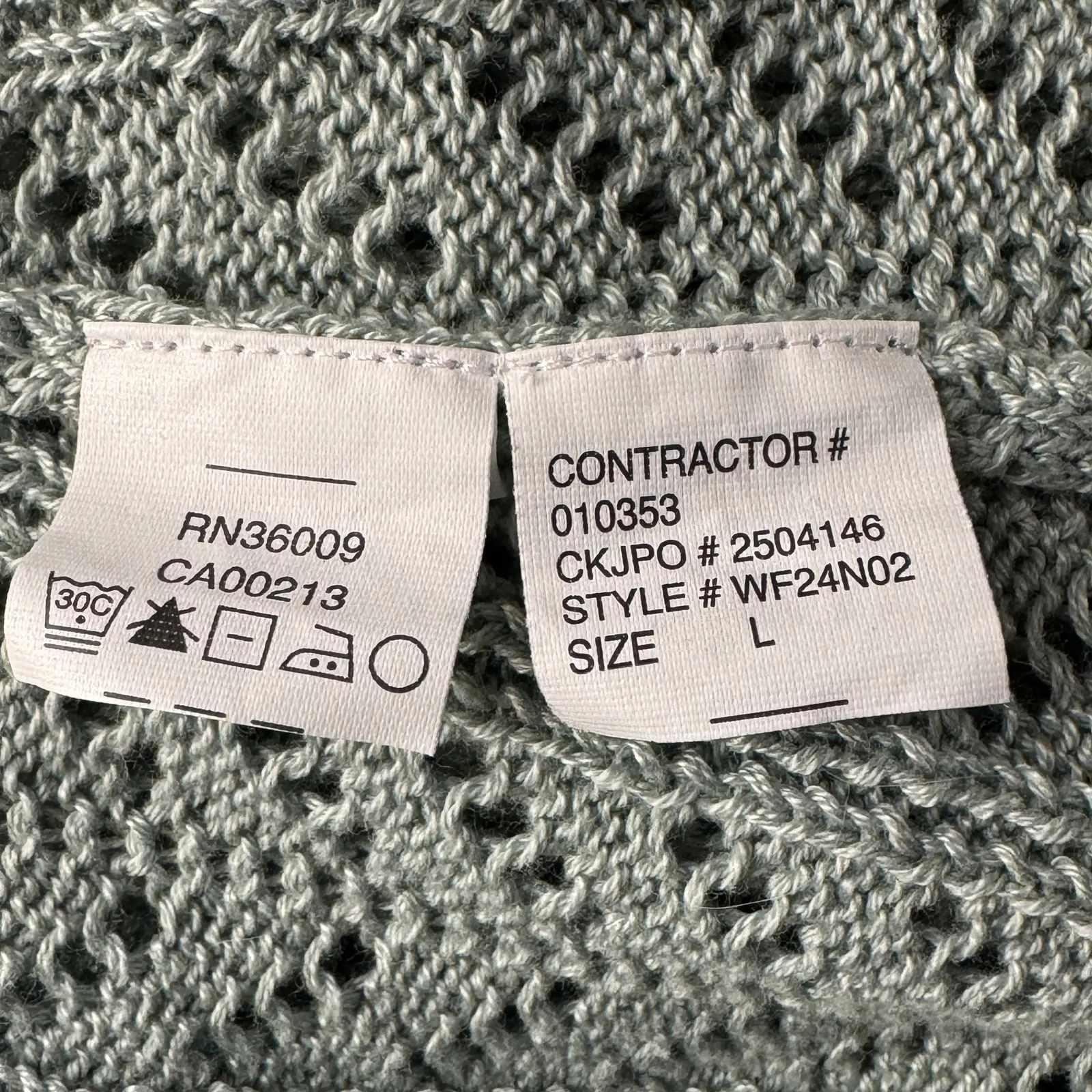 Calvin Klein Jeans Large Top Crochet Sleeveless Semi-Sheer Stretch Round Neck - Image 8