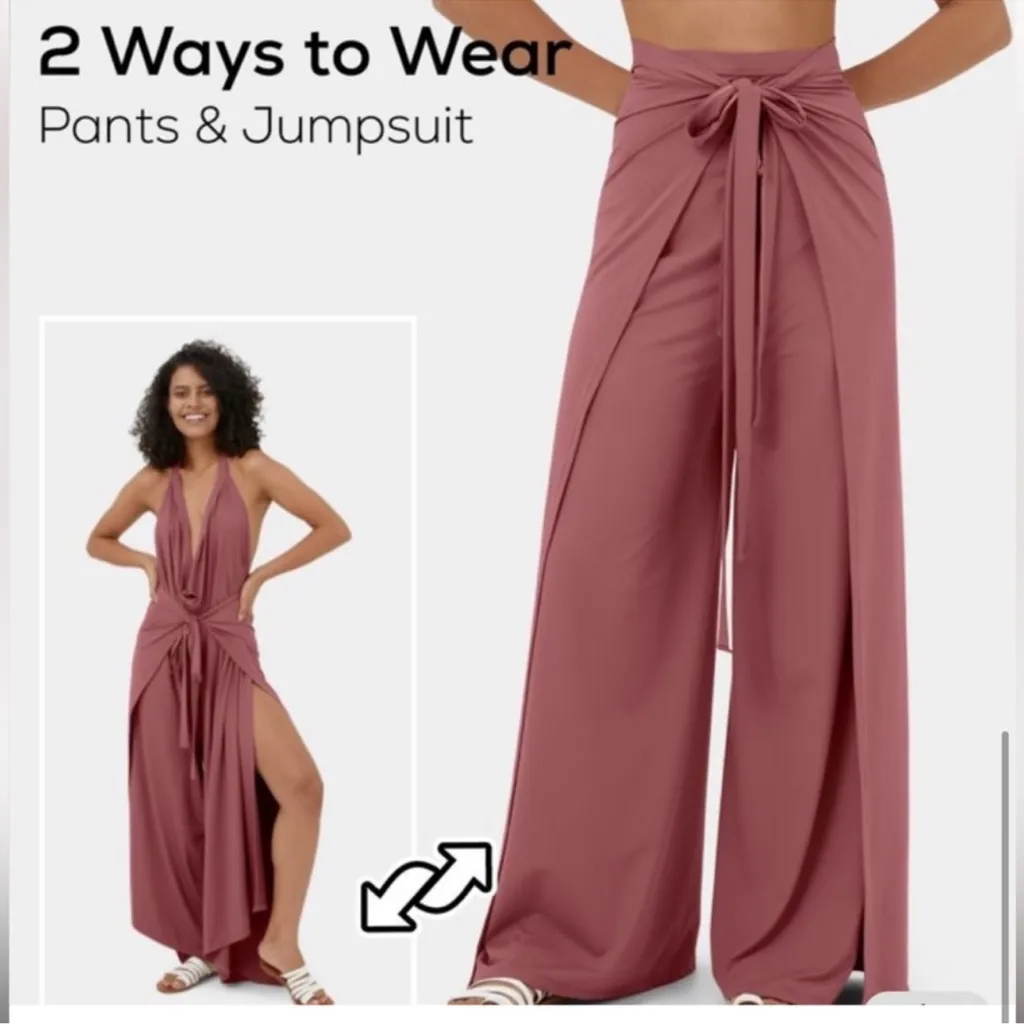 Halara 2-Ways-To-Wear Jumpsuit & Palazzo Pants NWT Tapshoe Black - Image 12
