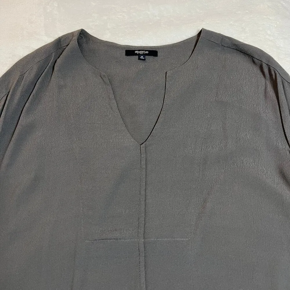 Madewell V-Neck Du Jour Tunic Dress Size M Lagenlook Flowy Casual Lightweight - Image 4