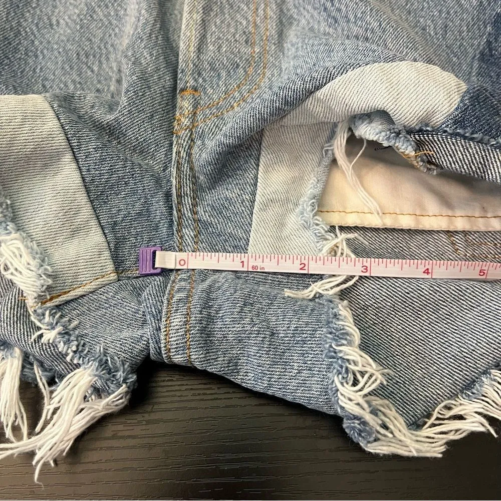 ✨ Levi’s Patchwork 501 Altered Denim Shorts Button Fly 27 - Image 12