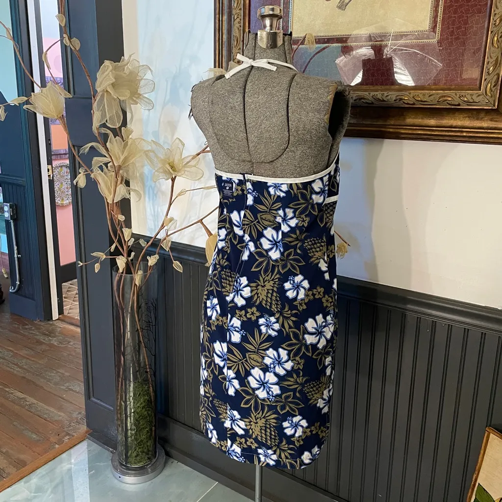 Y2K Sister Clothing Floral Hawaiian Halter Mini Dress 100% Cotton - Image 9