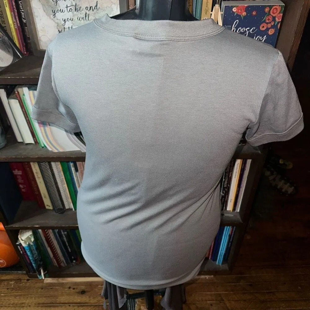 Lularoe Maybe Later lounging dog XS gray Liv basic tee - Image 2