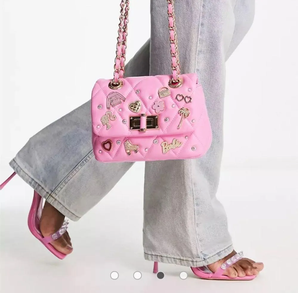 ALDO x Barbie quilted crossbody bag with Barbie charms in hot pink NWT - Image 3