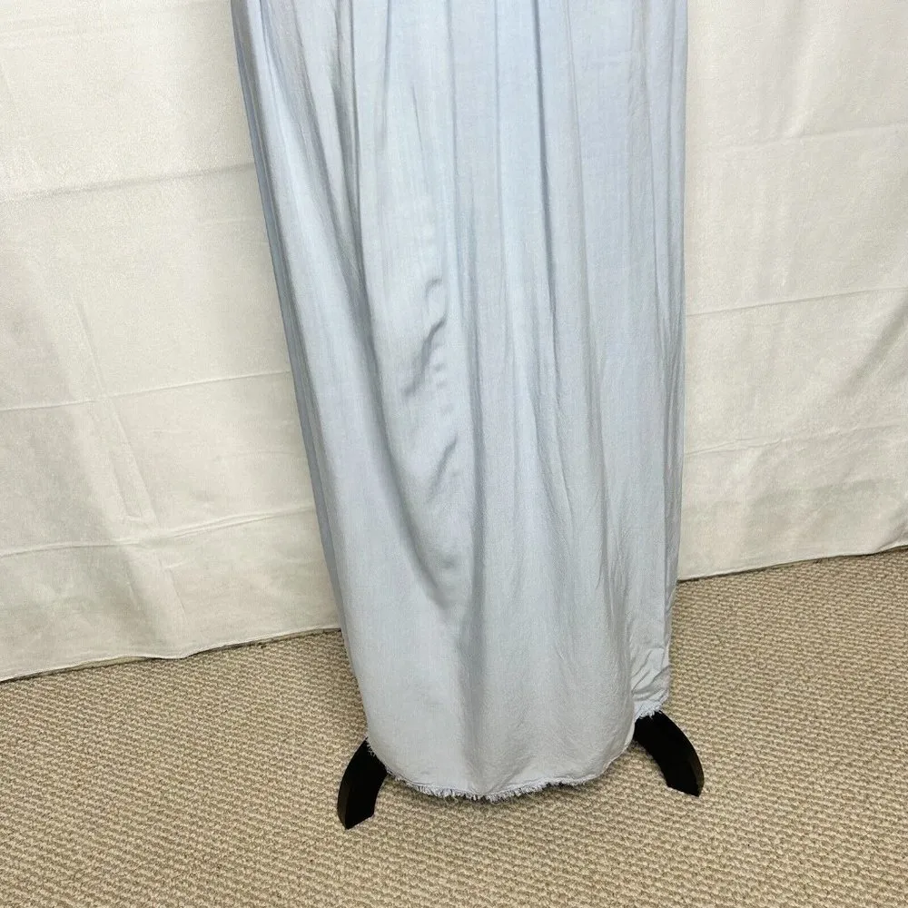 Anthropologie Saturday Sunday Blue Chambray Racer Back Smocked Dress Size XS - Image 10