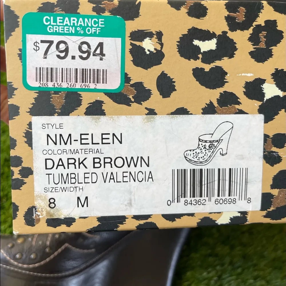 Nicole Miller ELEN Dark Brown Tumbled Valencia Clogs Size 8 - Image 7