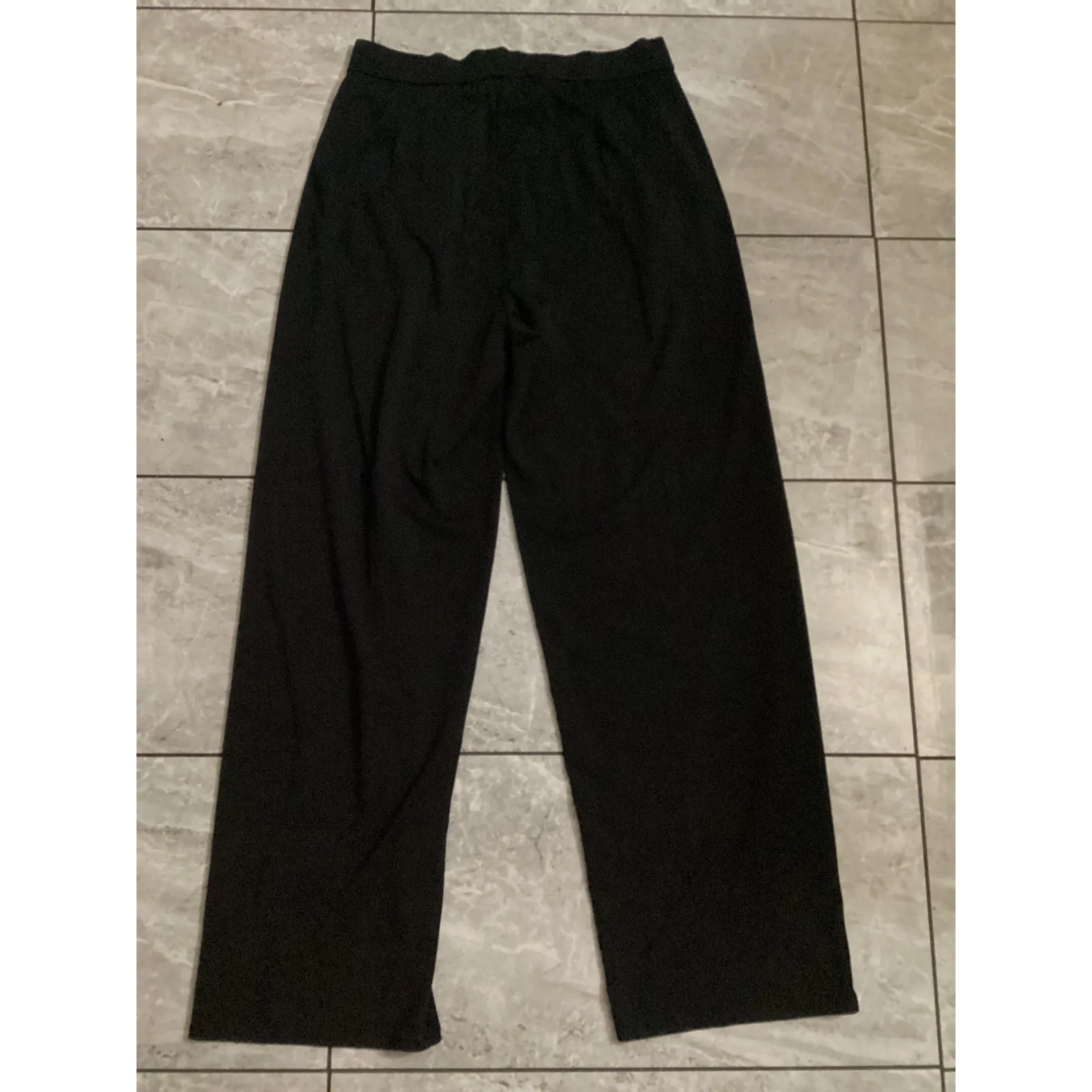EILEEN FISHER Black Wide Leg Cropped Pants M/M Tencel Lyocell Elastane Comfort - Image 3