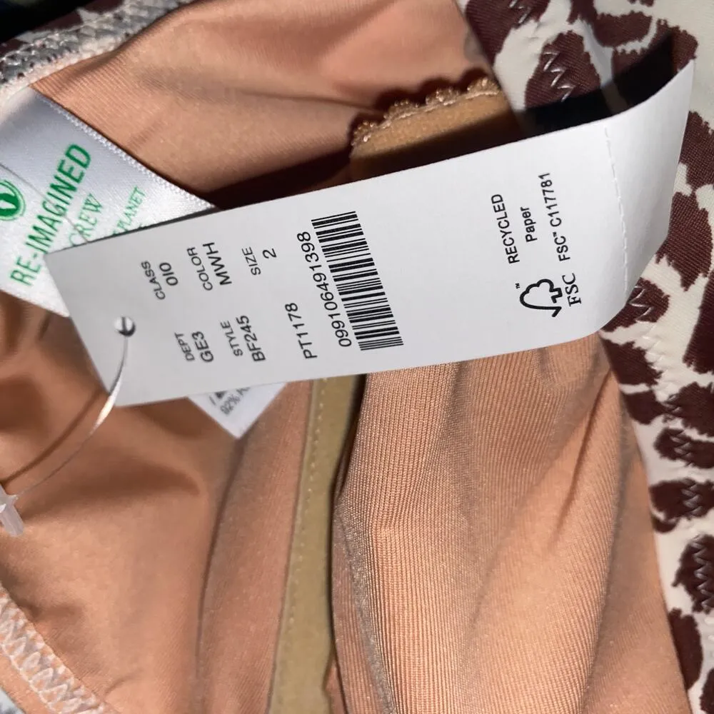 New J. Crew Leopard Print One Shoulder Ruched One-Piece Swim Bathing Suit Size 2 - Image 6