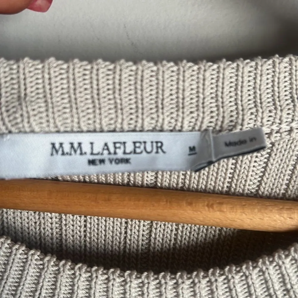 MM Lafleur M The Hayden Dress Geo Micro Knit Ribbed Cotton Dress Sea Salt - Image 6