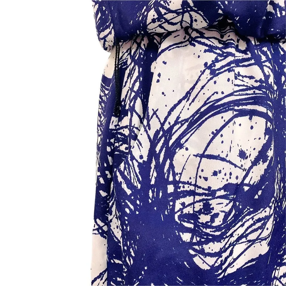 City Triangles Navy Blue White Casual Dress w/ Pocket - Image 5