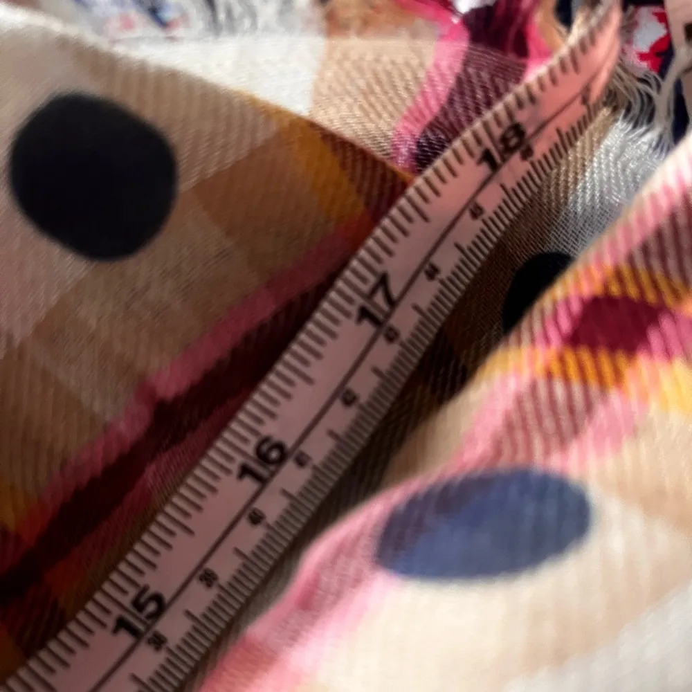 Jcrew Polka Dot Plaid Oversized Scarf wool cotton - Image 13