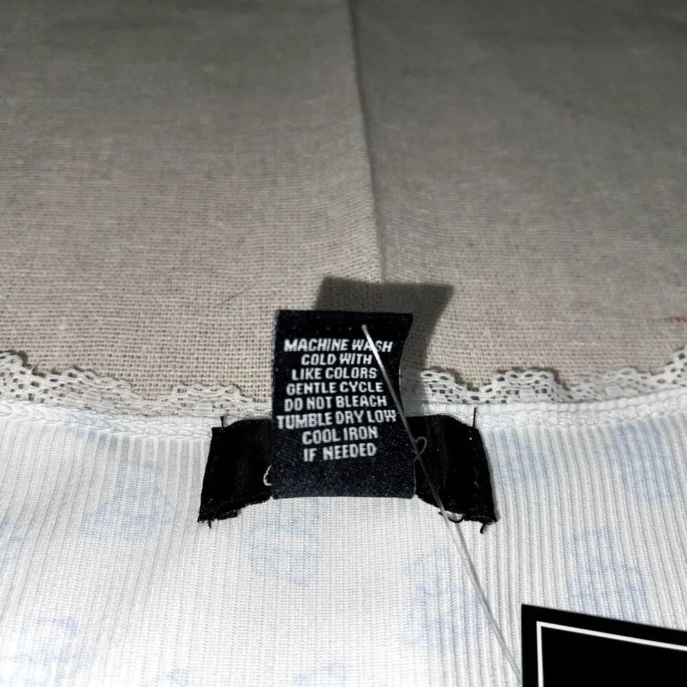 Just Polly NWT Cropped Teddy Bear Tee White & Blue - Image 6