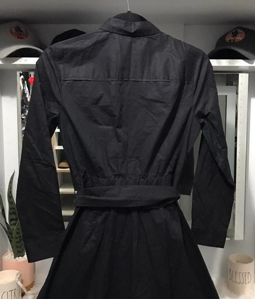 J. Crew BLACK Tie-waist shirt dress - size 0 - Image 3