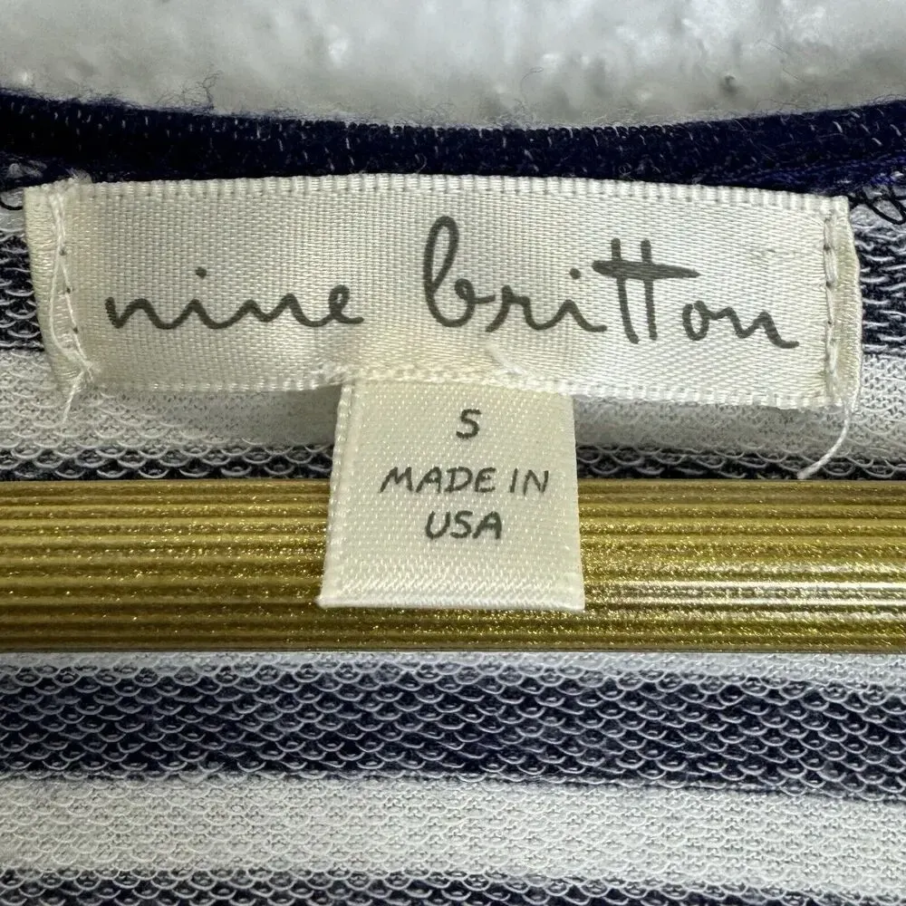 Nine Britton Floral Embroidered Striped Midi Dress Size S Lagenlook Boho Romance - Image 8