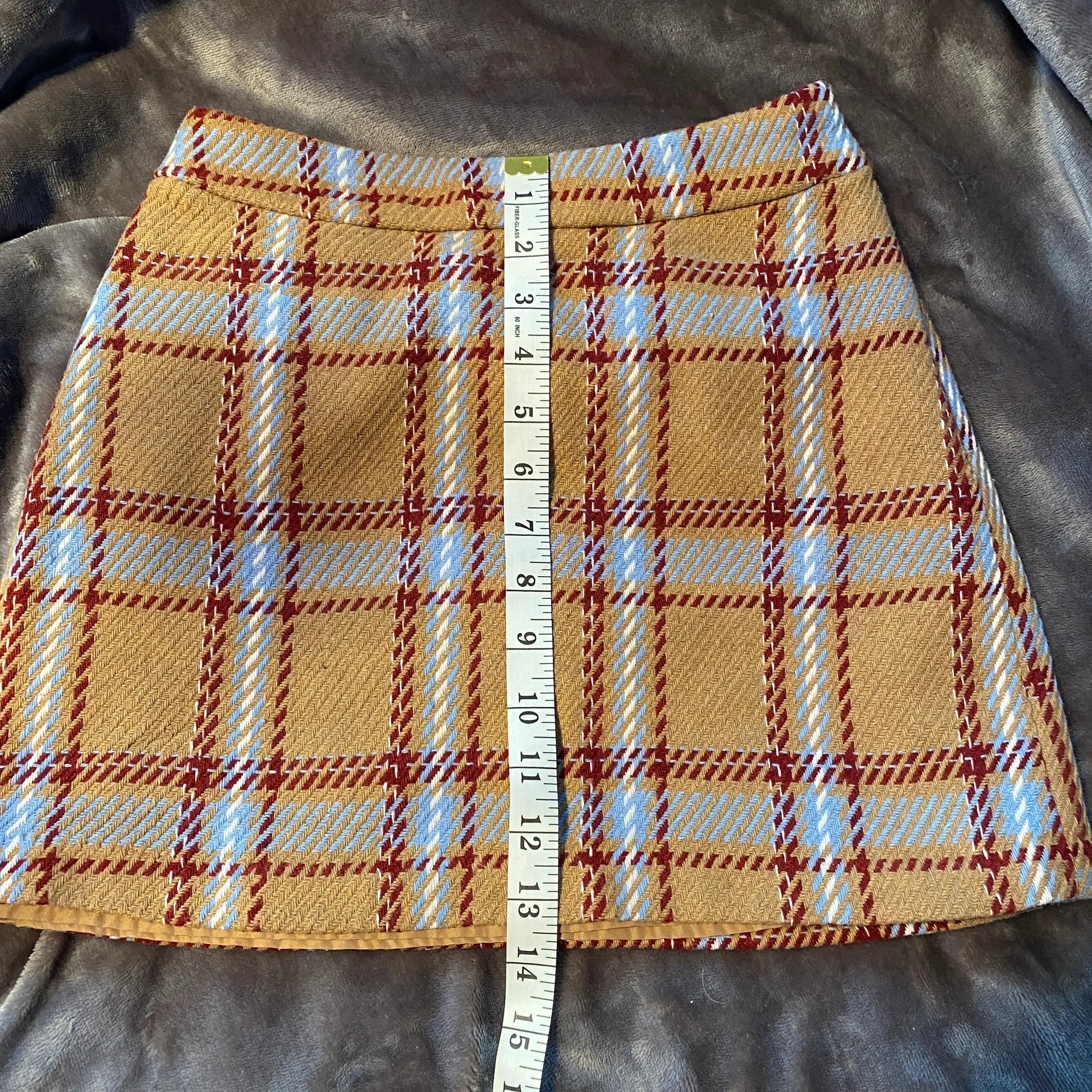 Plaid Tan Skirt - Image 4