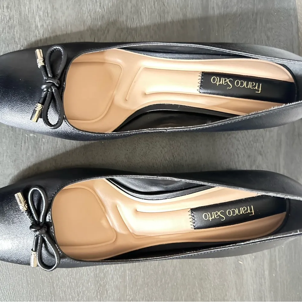 🆕 Franco Sarto Natalia Square Toe Block Heel Pumps with Bow Women's Shoes SZ 7 - Image 2