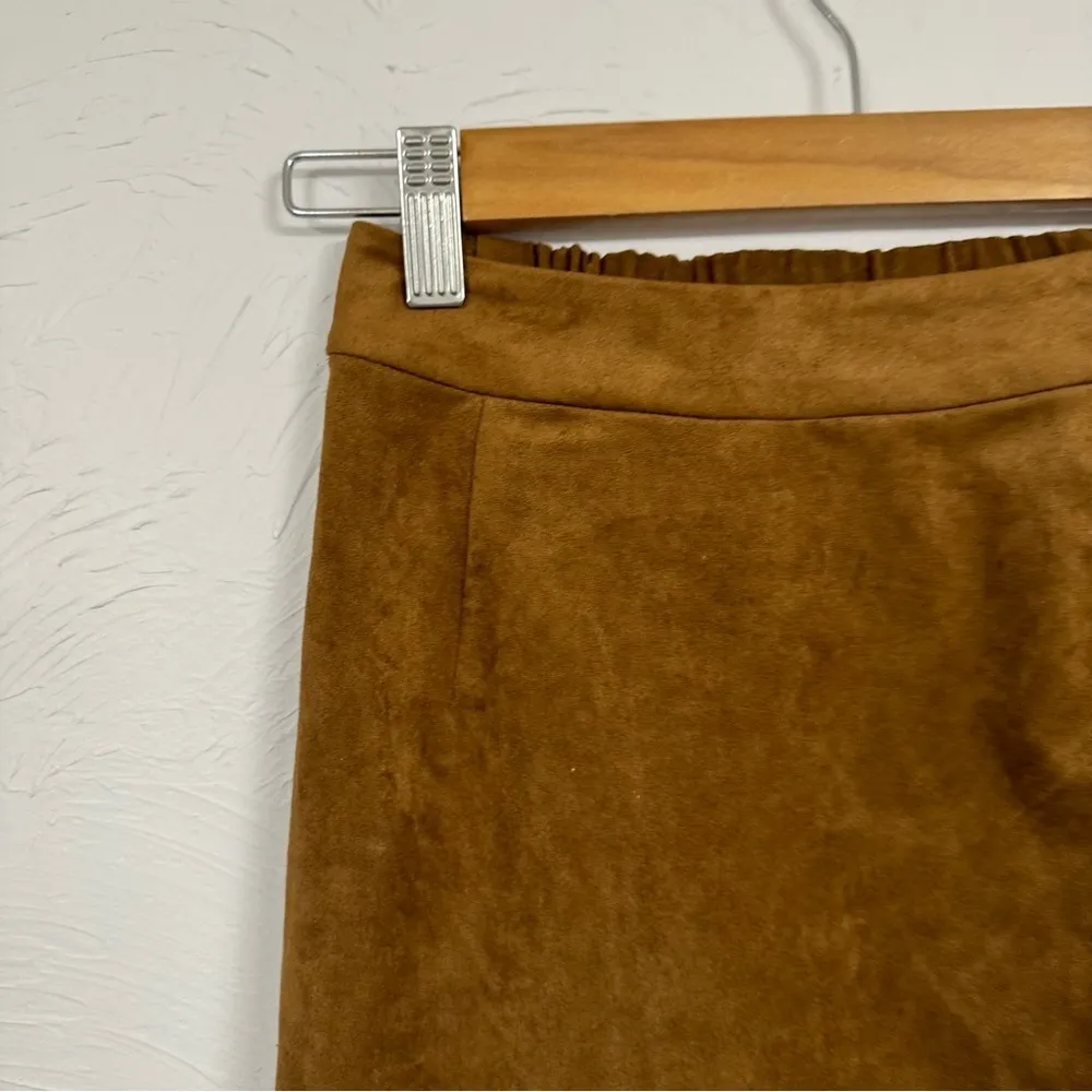 Aritzia Wilfred Free Brown Wrap Mini Skirt Womens XS Faux Suede Date Night - Image 6