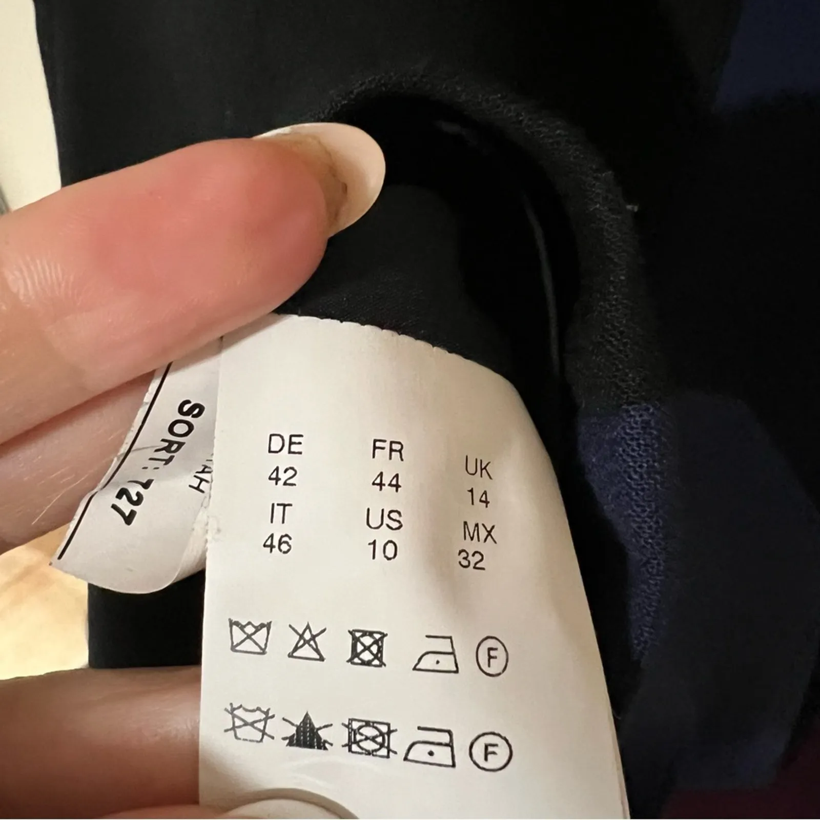 BOSS Hugo Boss Velivia black burgundy blue colorblock wool pencil skirt 10 - Image 8