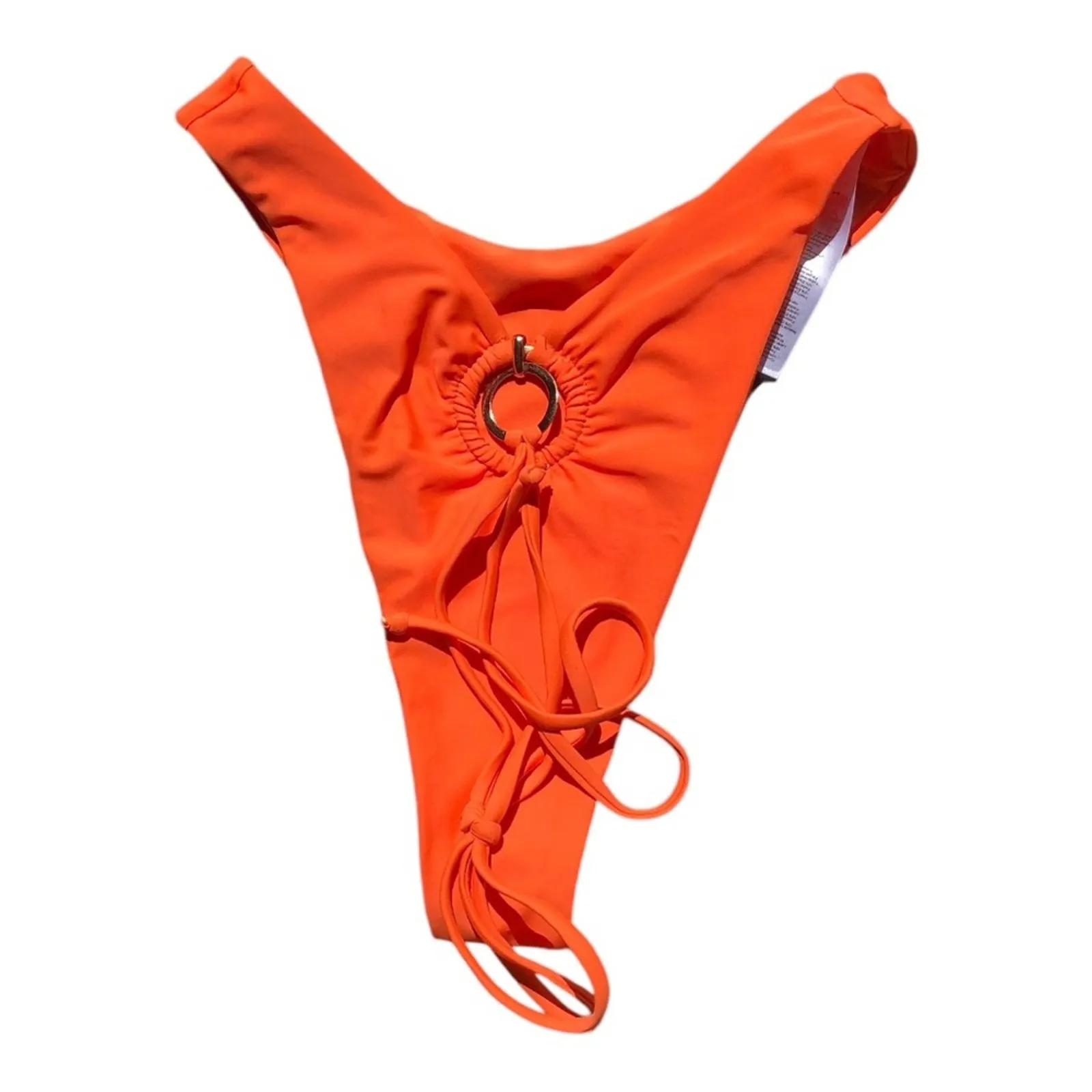 Pretty Little Thing NWT Orange O Ring Waist Strap Brazilian Bikini Bottom Size 6 - Image 3