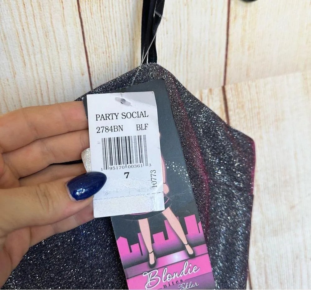 NWT Blondie Nites Party Social Glitter Iridescent Mini Prom Homecoming - Image 5
