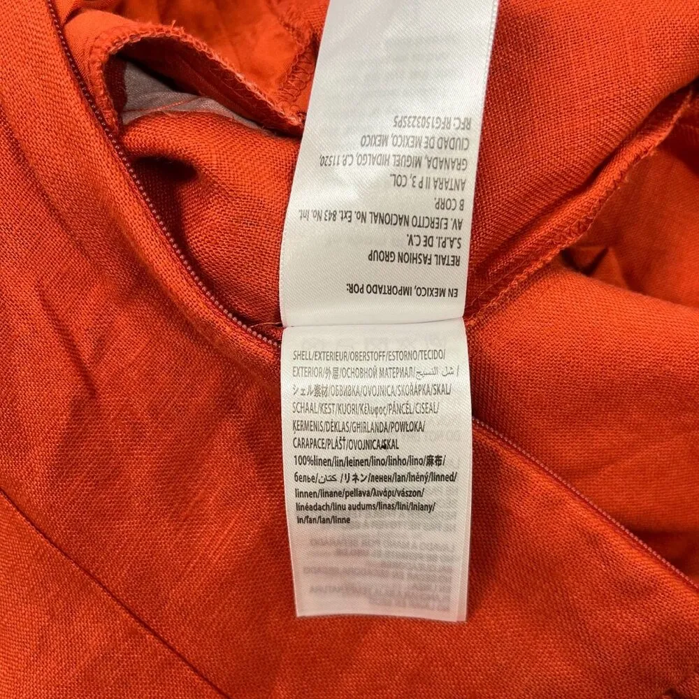 NWOT Farm Rio Red 3D Petals Bodice Euroflax Premium Linen Jumpsuit Sz S Wide-Leg - Image 14