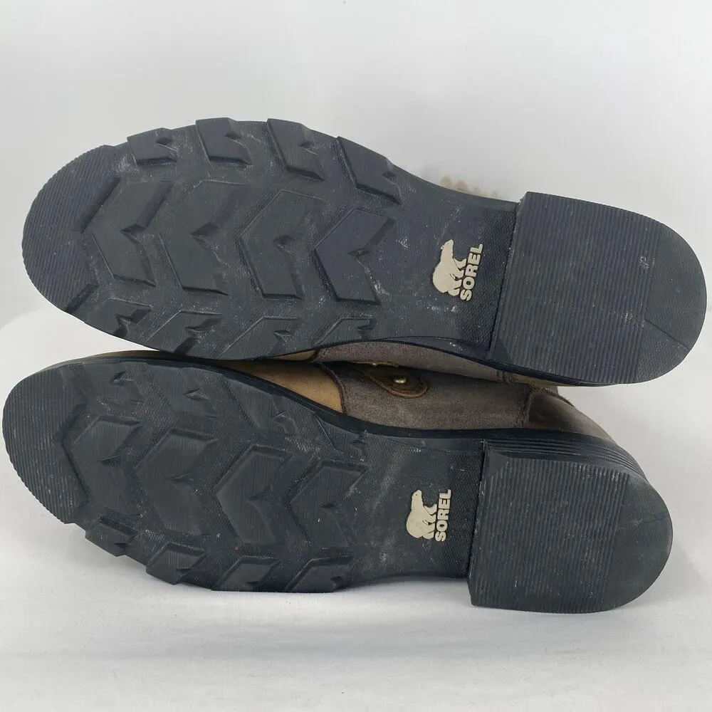 Sorel  Emelie Combat Winter Shearling Leather Tall Boots Size 6 - Image 8