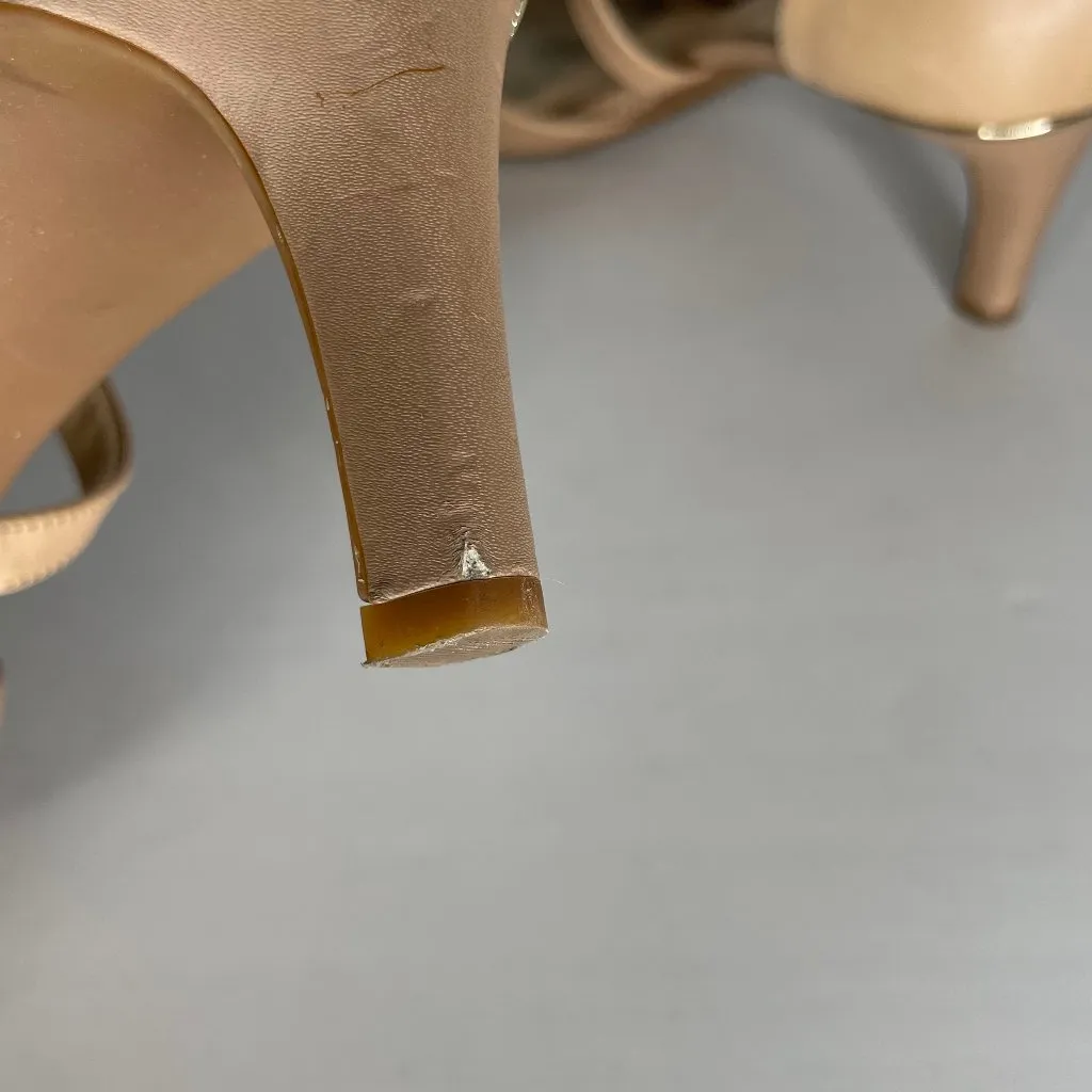 Women's Tan Beige Nude Strappy Adjustable Heel Size 9 - Image 9