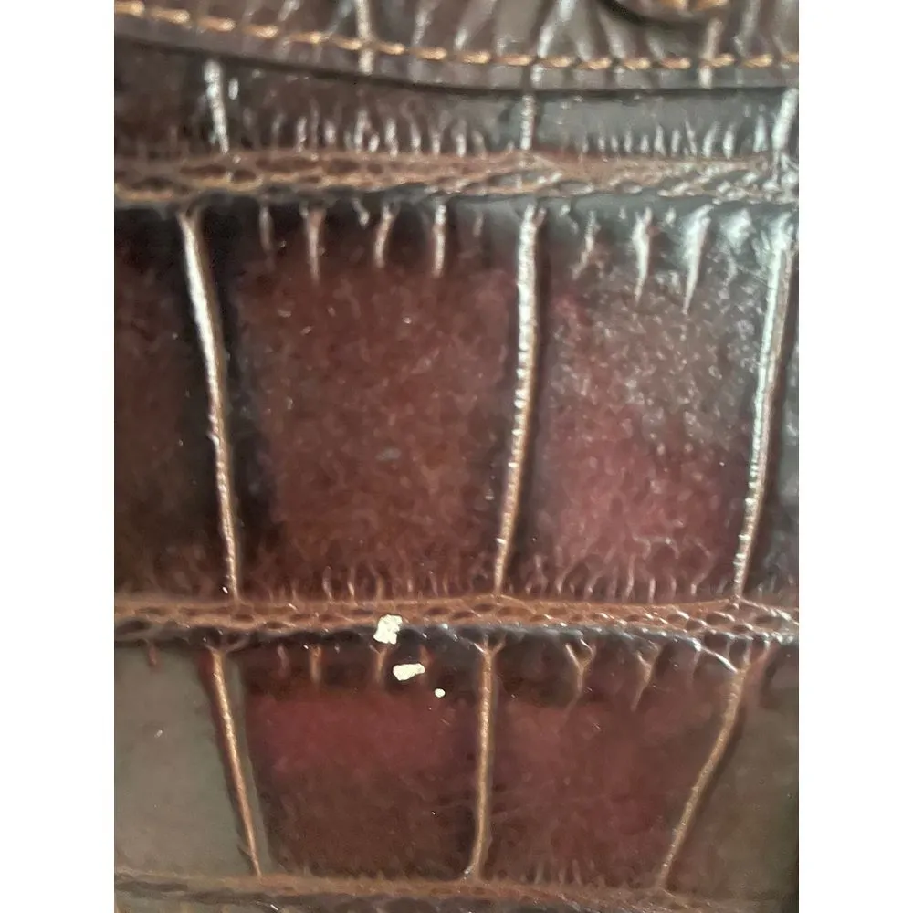 Brighton‎ Black Leather Hobo Bag with Brown Croc Trim & Silver Hardware - Image 4