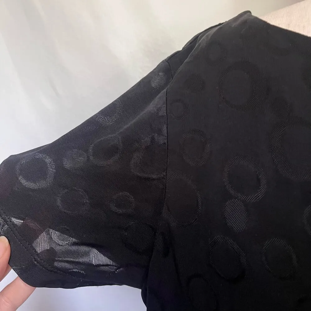 TRAVELERS by CHICO'S Tunic Dress Sz 12 Black Circle Geometric Stretch Jacquard - Image 8