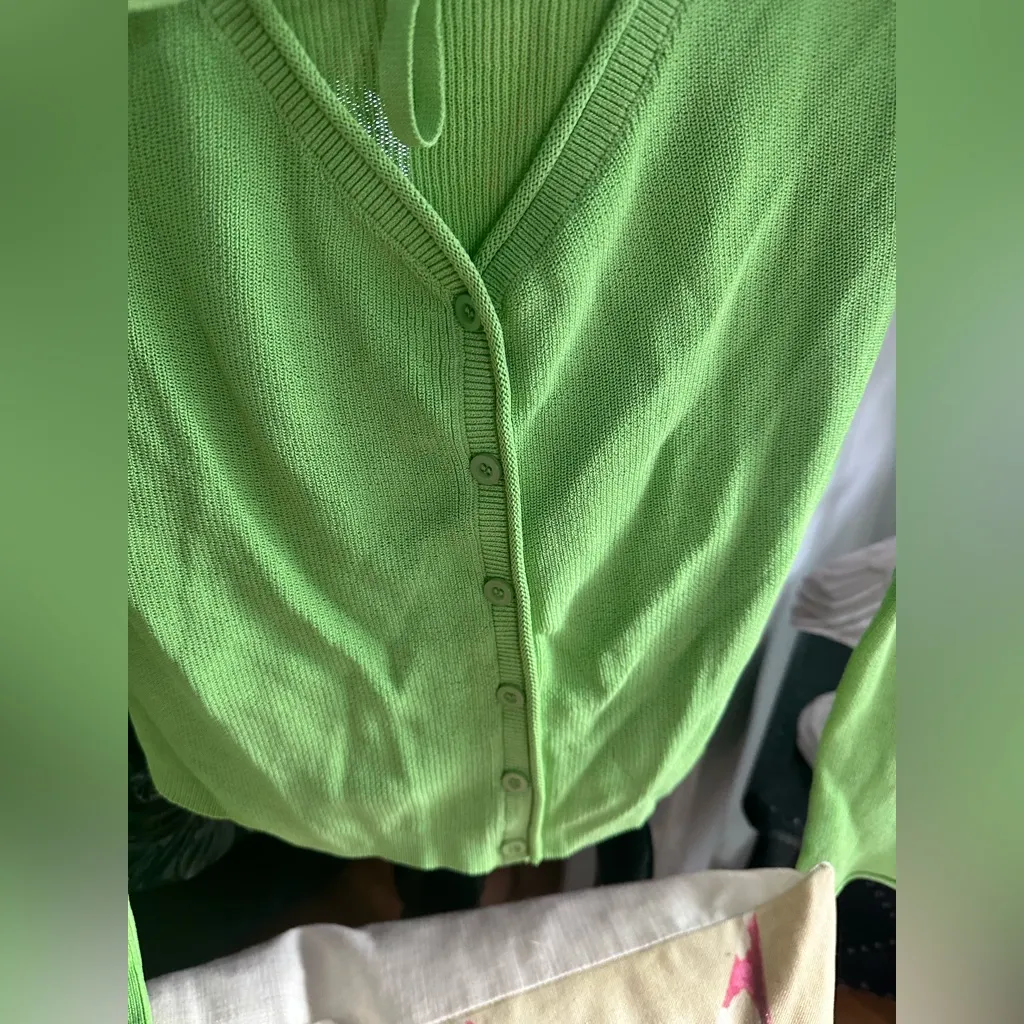 GOOD AMERICAN
Women's Green Stretch Rib Knit Off Shoulder Top In Lime $139 MSRP - Image 8