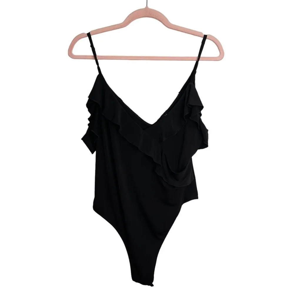 Bardot  Revolve Ruffle Black Bodysuit - Image 2
