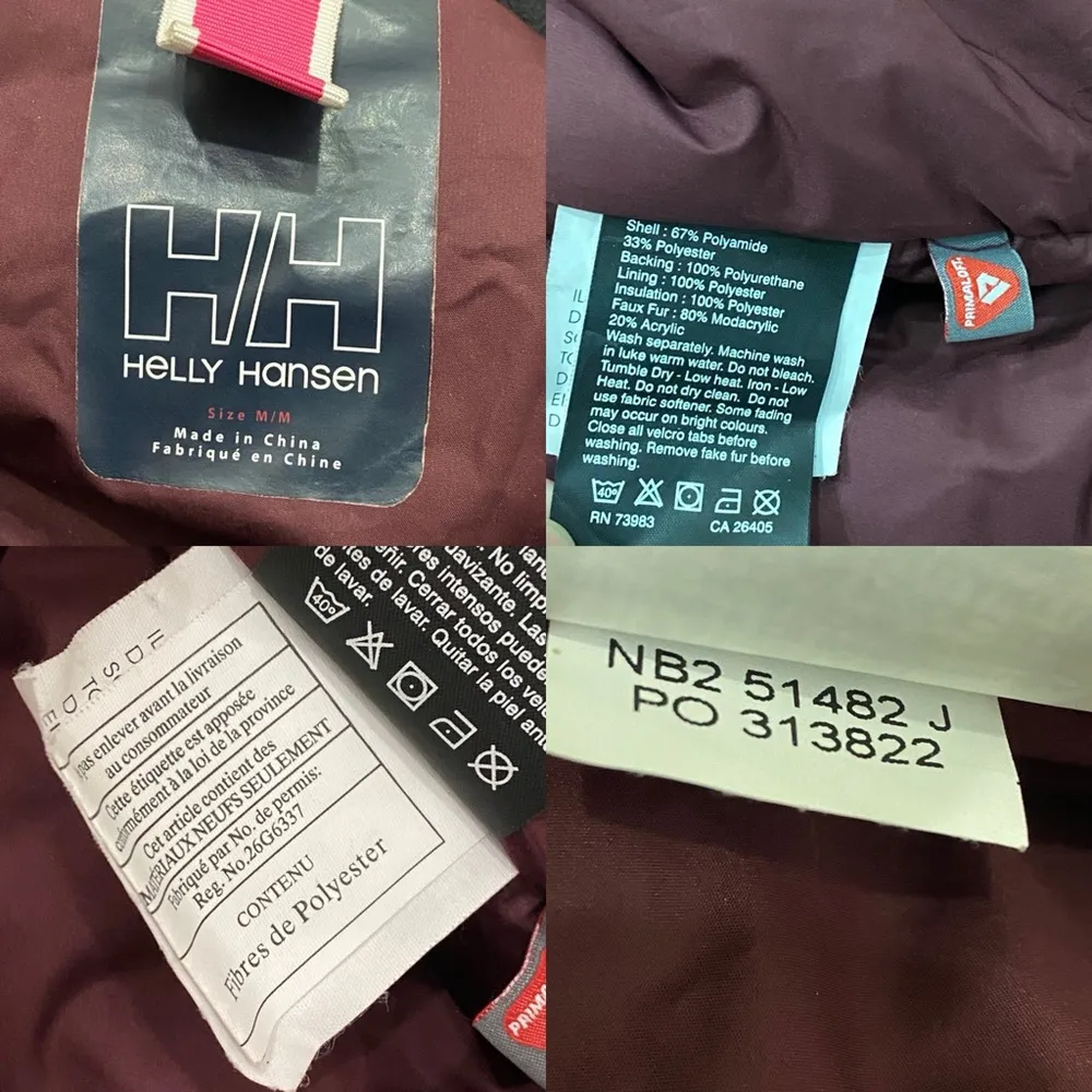 Hilton Helly Tech Protection Primaloft Fur Hood Jacket Bordeaux M - Image 15