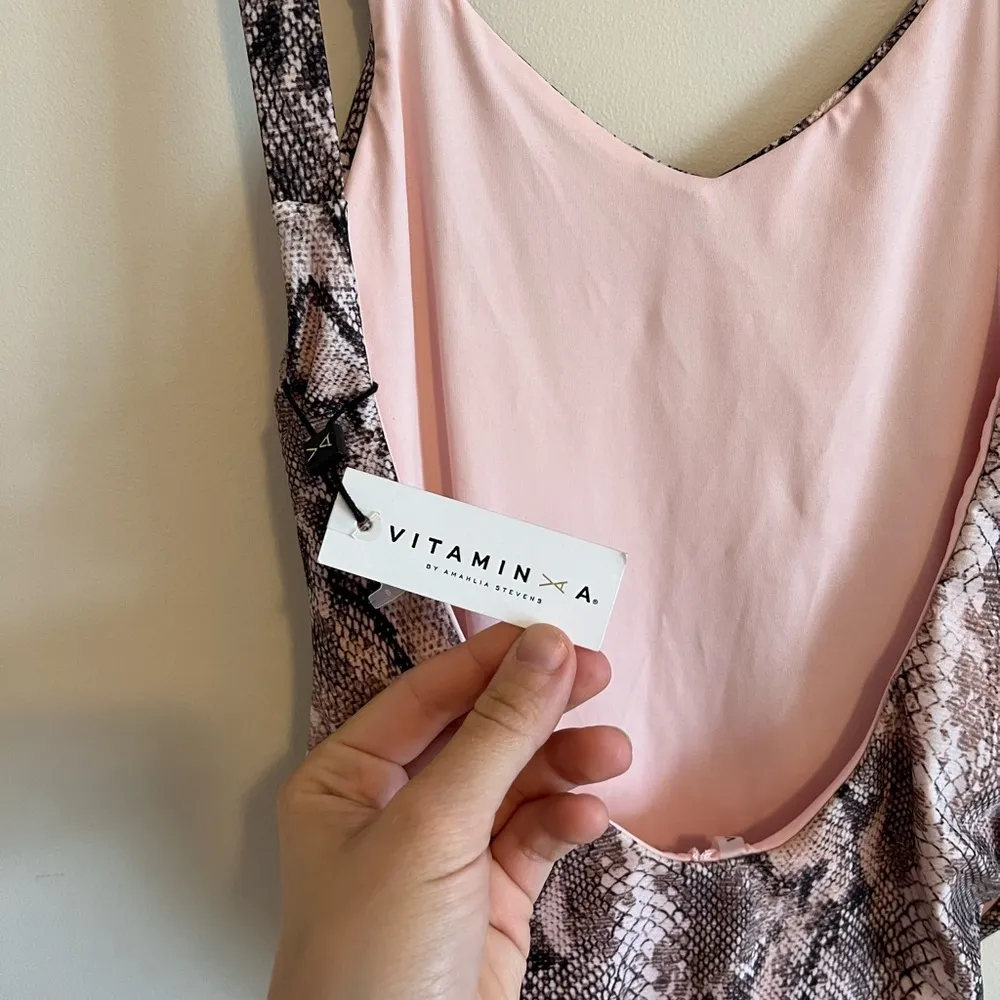 Vitamin A by Amanda Stevens NWT Leah Snake-Print High-Leg One-Piece Swimsuit - Image 9