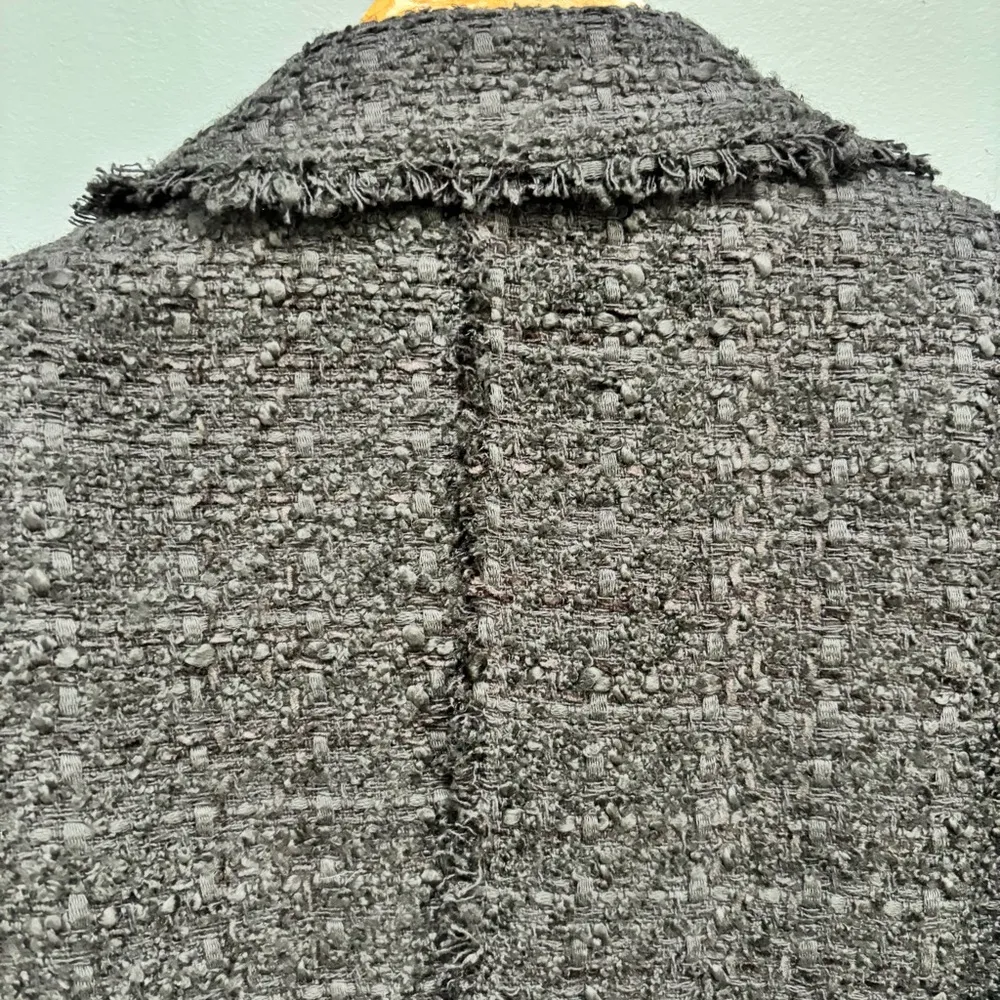 Zara Black Double-Breasted Tweed Coat Blogger’s Favorite M - Image 14