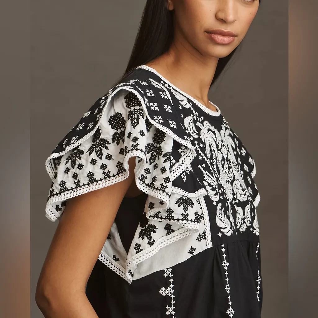 Farm Rio Printed Flutter-Sleeve Top - Image 2