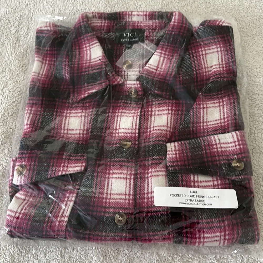 VICI  | Luke Pocketed Plaid Fringe Jacket - Image 5