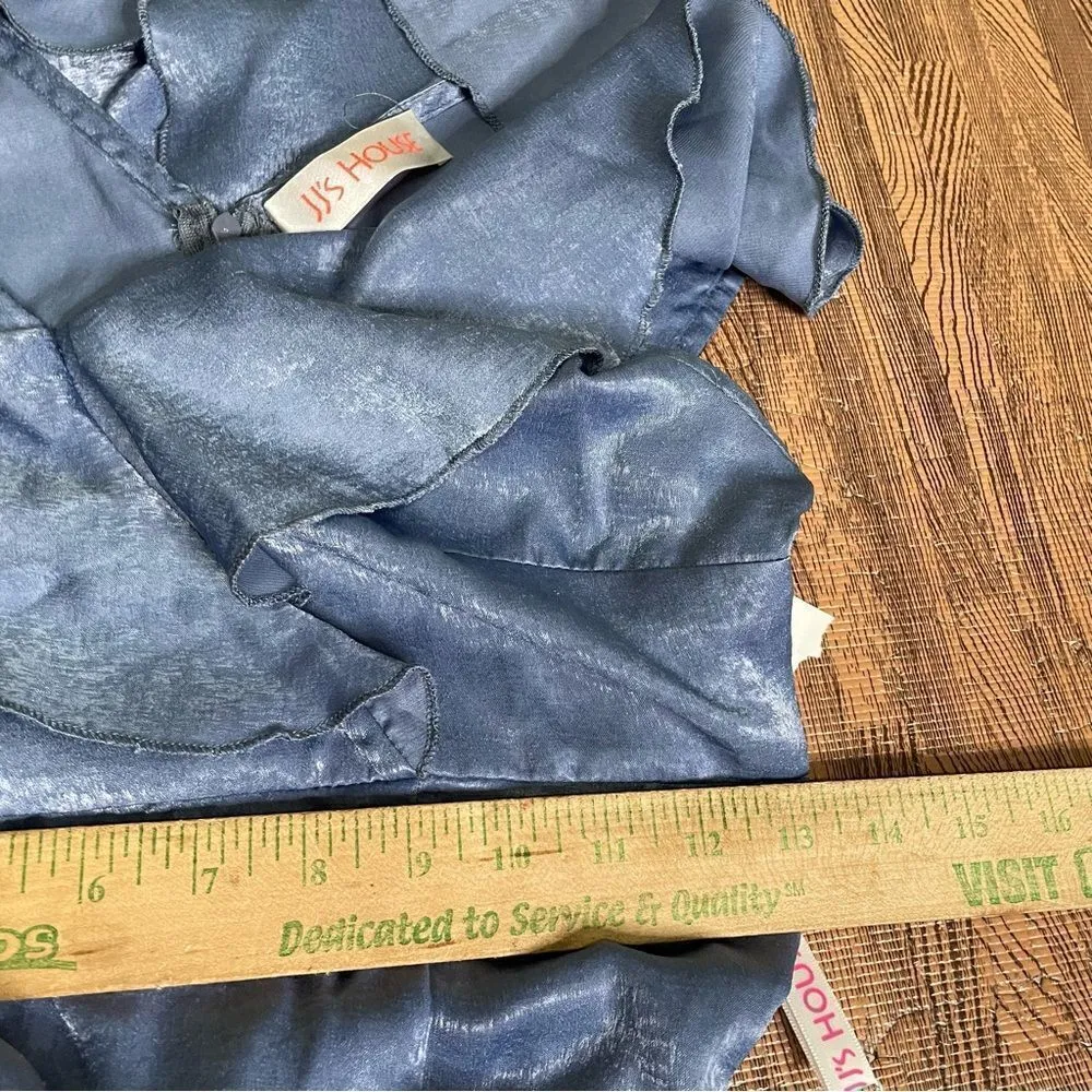 JJs House Split Front Ruffle Sleeveless Elegant‎ A-line Satin Midi Dress XL - Image 8