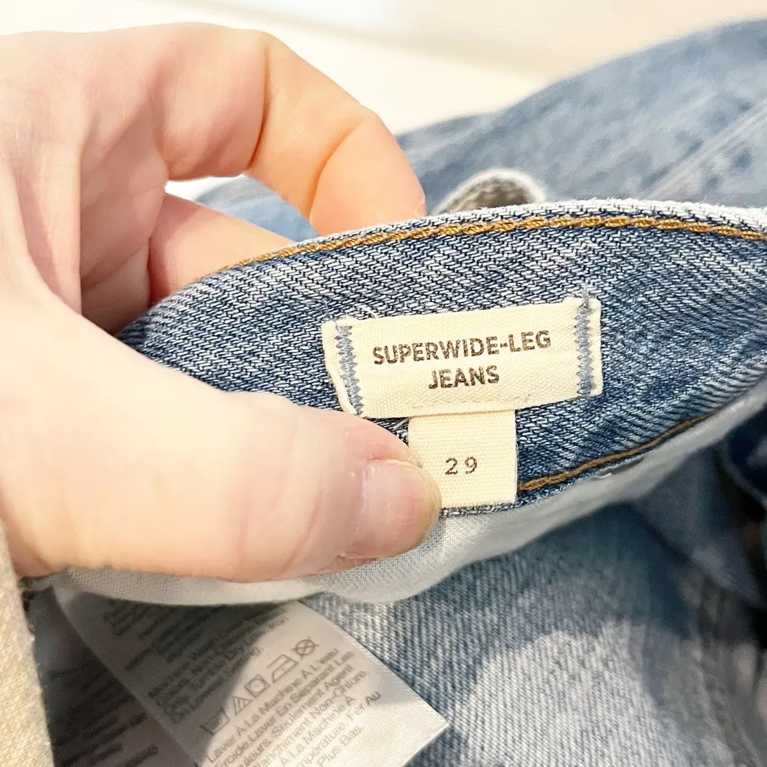 Madewell Superwide Leg High Rise Jeans Varian Wash Blue 29 / 8 - Image 2