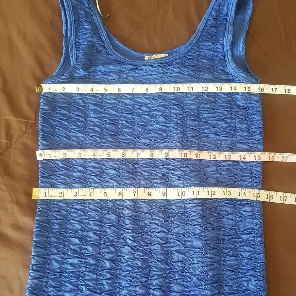 Cotton On Womens Dress Sz Medium Blue Sleeveless Ruched Bodycon Mini Y2K Club - Image 10