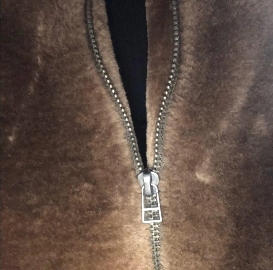 Faux Fur Teddy Coat Brown Size L - Image 8