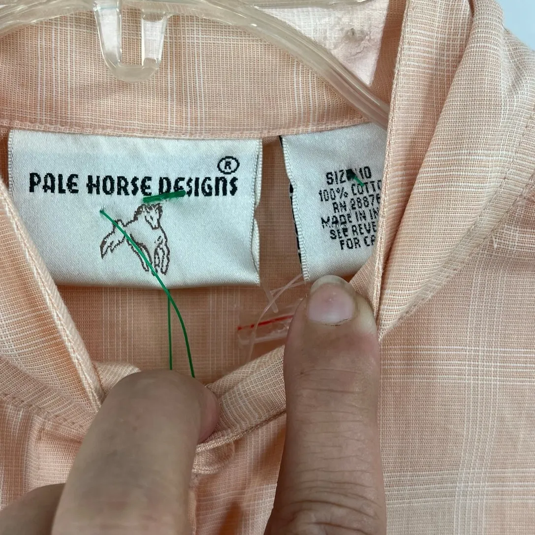 Vintage Pale Horse Designs Womens Top Sz 10 Cottage Y2K Tie Western Romantic Orange - Image 11