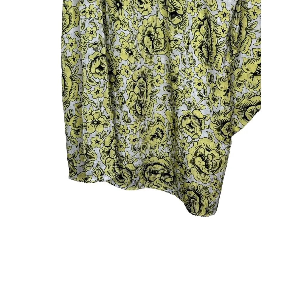 Ann Taylor‎ Women's Tank Top Halter Neck Floral Sleeveless Tie Bow Yellow Large - Image 4