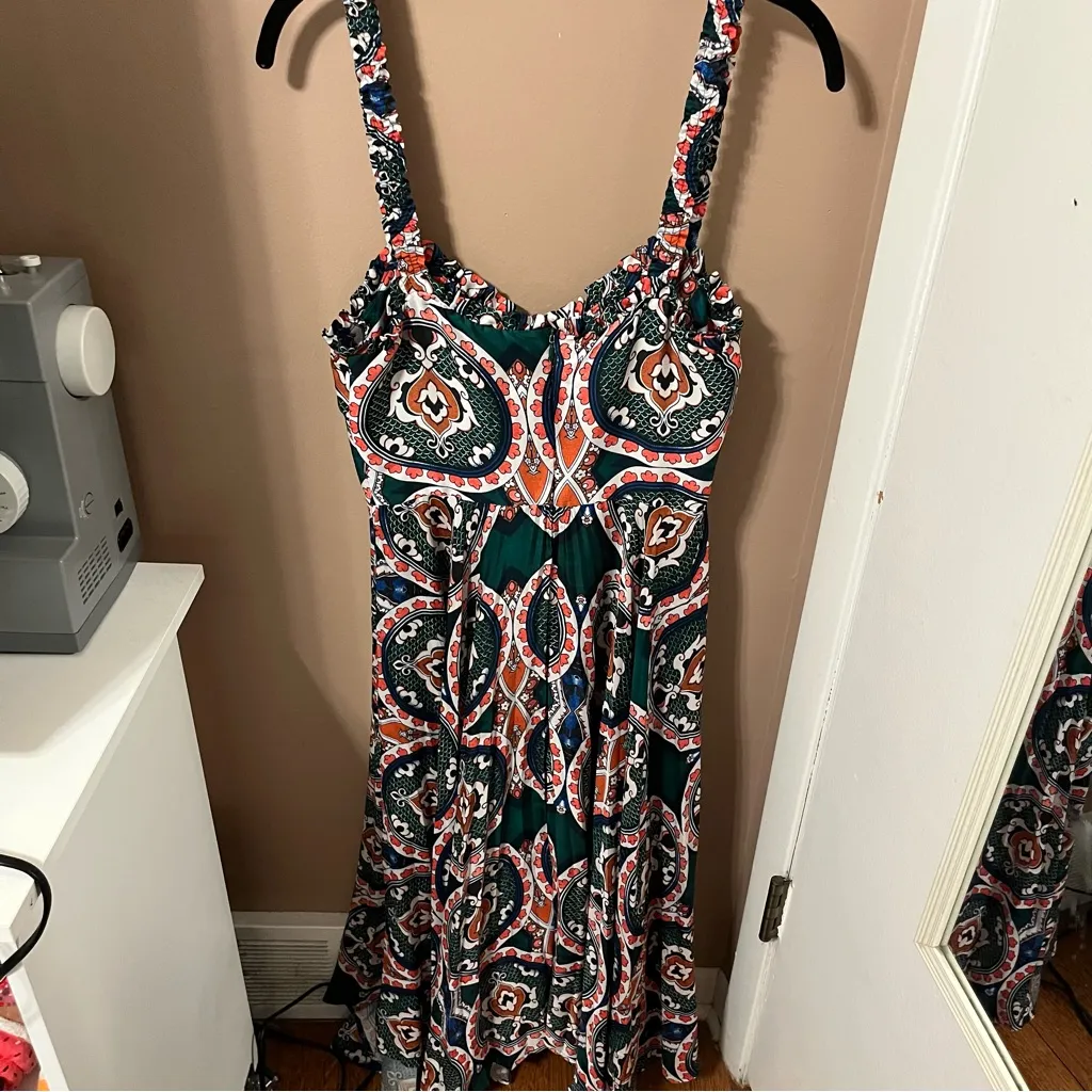 Delfi Collective Amora Green Floral Printed Bustier Midi Dress - Image 3