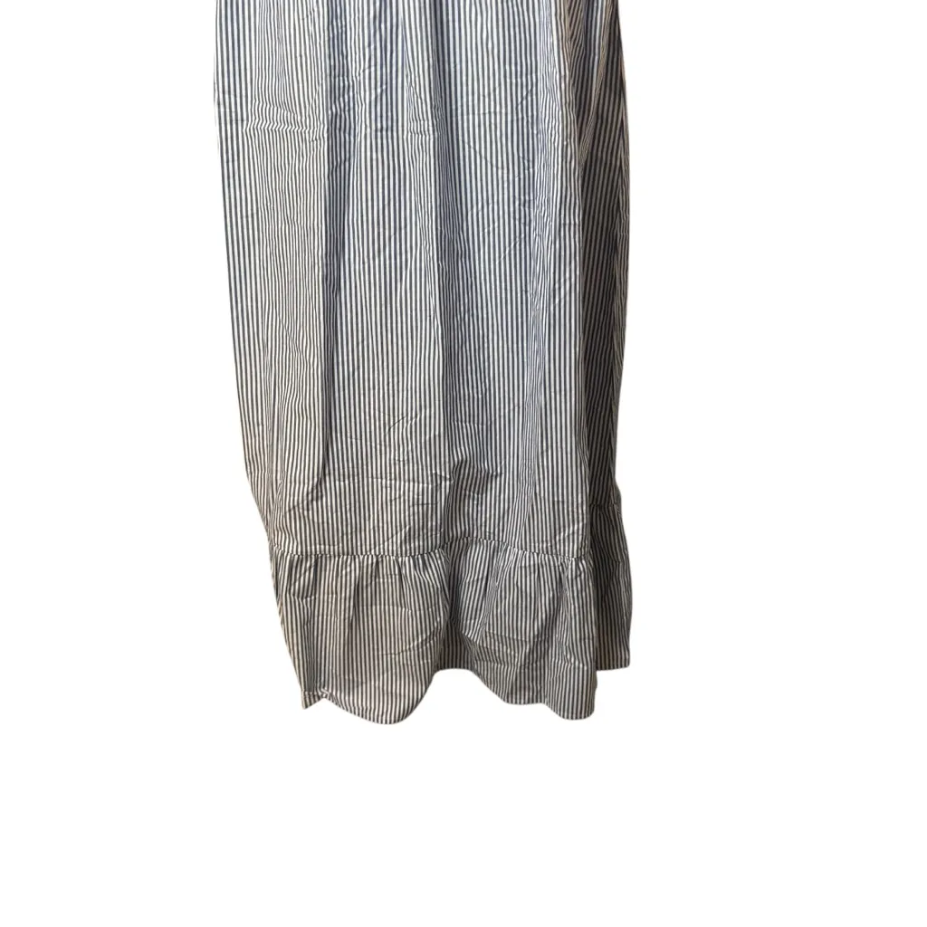 Beau & Ro The Margot Dress Navy White Stripe Small Smocked Nautical Beach Flowy Blue - Image 8